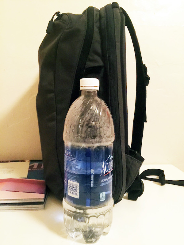 Minaal Daily Backpack Bottle Size Comparison