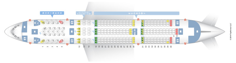 How to sleep on a plane – SeatGuru seating map example