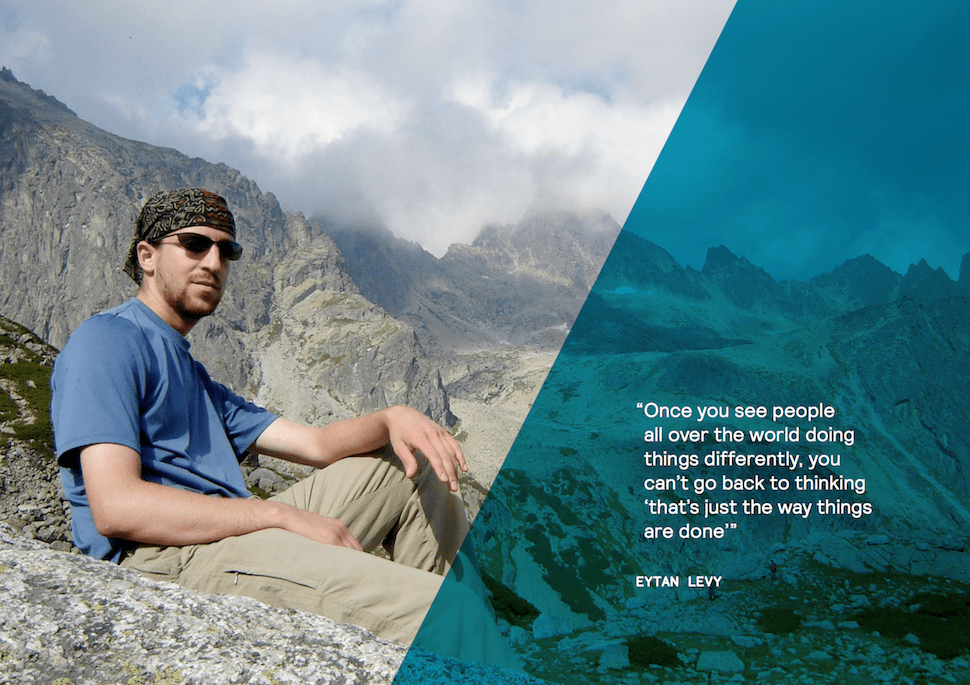 Digital Nomad Eytan Levy the Snarky Mountains in the mountains