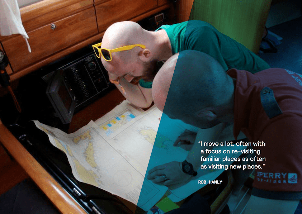 Digital Nomad Rob Hanly poring over maps