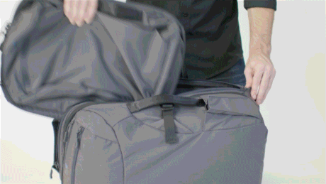 The Minaal Daily Fits inside of the device compartment of the Minaal Carry-on 2.0