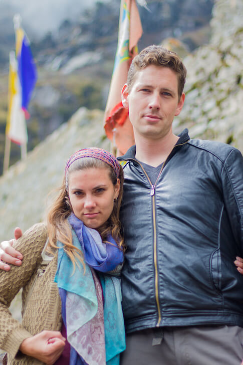 The Ticket To Travel Danica and Nathan Tough Pose Himalayas